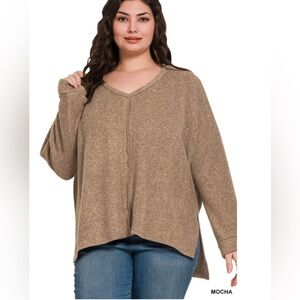 📦#028: SWEATER MOCHA V-NECK CENTER SEAM SWEATER